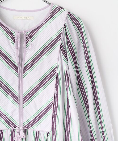 SEASON STYLE LAB / シーズンスタイルラボ ロング・マキシ丈ワンピース | Cotton　Voile　Stripe　Gather　Dress | 詳細2