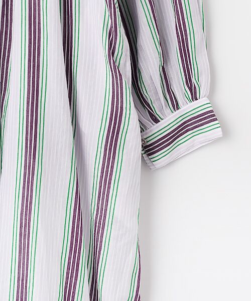 SEASON STYLE LAB / シーズンスタイルラボ ロング・マキシ丈ワンピース | Cotton　Voile　Stripe　Gather　Dress | 詳細3