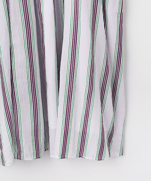 SEASON STYLE LAB / シーズンスタイルラボ ロング・マキシ丈ワンピース | Cotton　Voile　Stripe　Gather　Dress | 詳細4