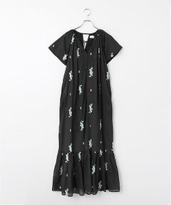 SEASON STYLE LAB / シーズンスタイルラボ ロング・マキシ丈ワンピース | Cotton　Voile　Jasmine　Embroidery　Short  Sleeve  Dress