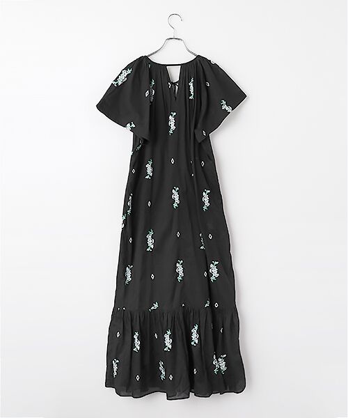 SEASON STYLE LAB / シーズンスタイルラボ ロング・マキシ丈ワンピース | Cotton　Voile　Jasmine　Embroidery　Short  Sleeve  Dress | 詳細1