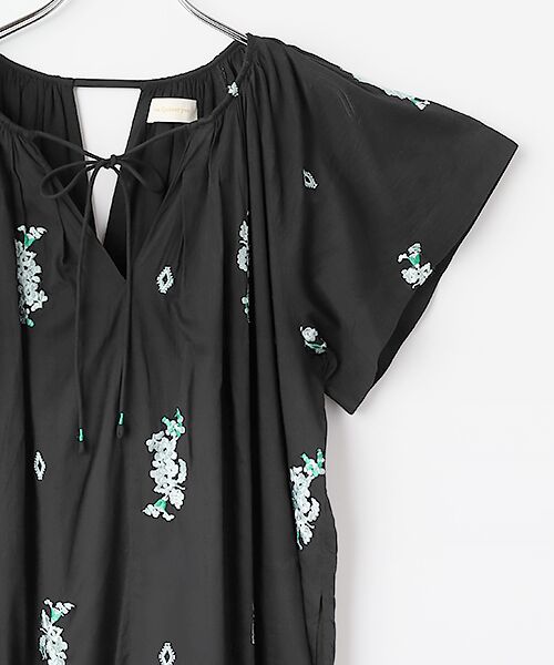 SEASON STYLE LAB / シーズンスタイルラボ ロング・マキシ丈ワンピース | Cotton　Voile　Jasmine　Embroidery　Short  Sleeve  Dress | 詳細2