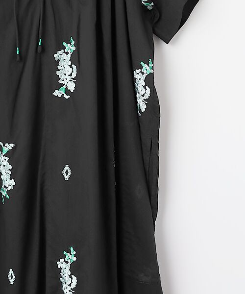 SEASON STYLE LAB / シーズンスタイルラボ ロング・マキシ丈ワンピース | Cotton　Voile　Jasmine　Embroidery　Short  Sleeve  Dress | 詳細3