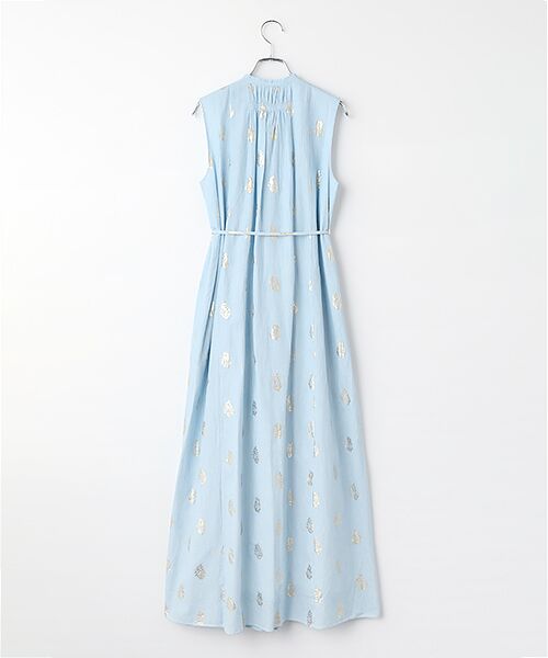 SEASON STYLE LAB / シーズンスタイルラボ ロング・マキシ丈ワンピース | Cotton　Poplin　Stripe　FoilPrint  Sleeveless Dress | 詳細1