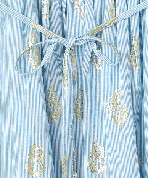 SEASON STYLE LAB / シーズンスタイルラボ ロング・マキシ丈ワンピース | Cotton　Poplin　Stripe　FoilPrint  Sleeveless Dress | 詳細5