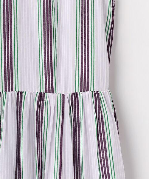 SEASON STYLE LAB / シーズンスタイルラボ ロング・マキシ丈ワンピース | Cotton Voile Stripe　Sleeveless　Slant　Panel　Dress | 詳細4