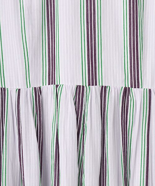 SEASON STYLE LAB / シーズンスタイルラボ ロング・マキシ丈ワンピース | Cotton Voile Stripe　Sleeveless　Slant　Panel　Dress | 詳細6