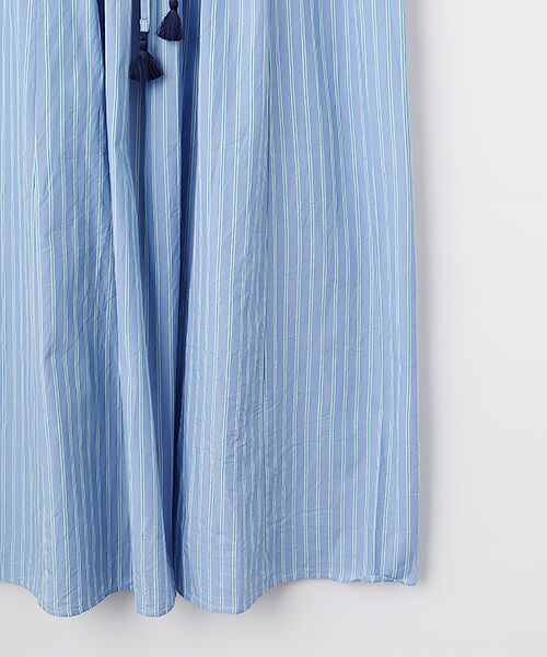 SEASON STYLE LAB / シーズンスタイルラボ ロング・マキシ丈ワンピース | Poplin　Stripe　Flower  Embroidery  Sleeveless Dress | 詳細4