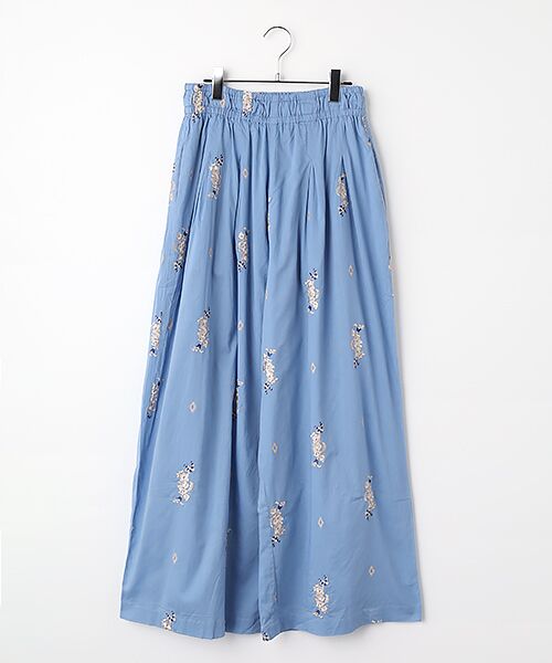 SEASON STYLE LAB / シーズンスタイルラボ その他パンツ | Cotton　Voile　Jasmine　Embroidery　Gather　Pants（ブルー）