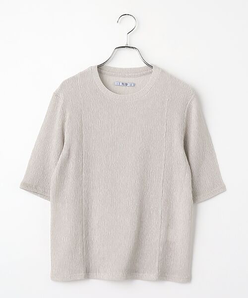 SEASON STYLE LAB / シーズンスタイルラボ カットソー | ハーフスリーブシアーカットソー（シルバー）