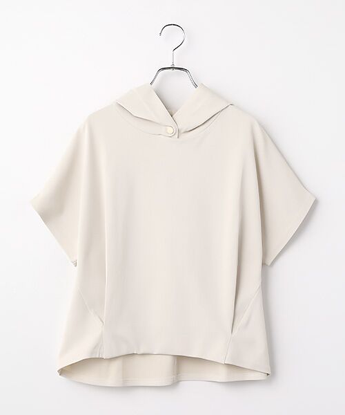 SEASON STYLE LAB / シーズンスタイルラボ カットソー | 鹿の子ドットボタンフーディー（アイボリー）