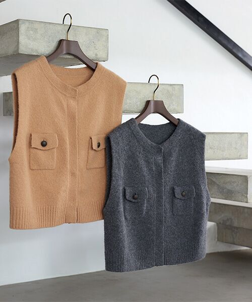 SEASON STYLE LAB / シーズンスタイルラボ ニット・セーター | カシミヤショートジレベスト | 詳細7
