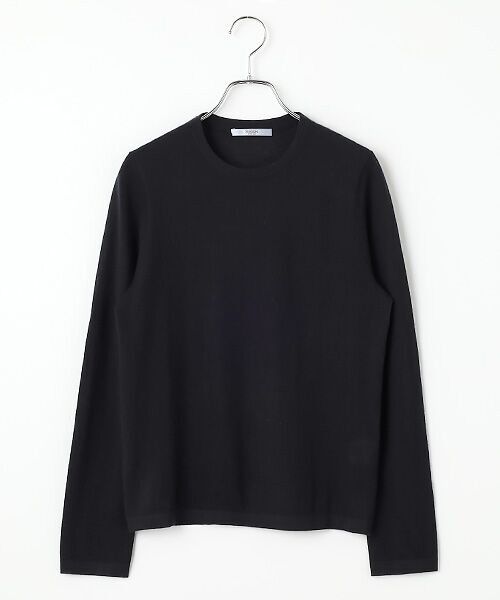 SEASON STYLE LAB / シーズンスタイルラボ ニット・セーター | カシミヤ長袖ニットTシャツ（ブラック）