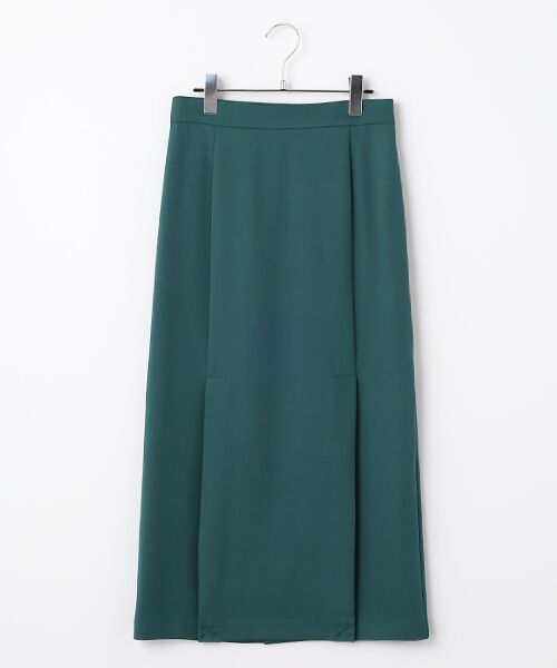 SEASON STYLE LAB / シーズンスタイルラボ ロング・マキシ丈スカート | Iラインプリーツ切替スカート（グリーン）