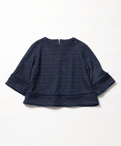 SEASON STYLE LAB / シーズンスタイルラボ シャツ・ブラウス | カットツイードブラウス（ネイビー）