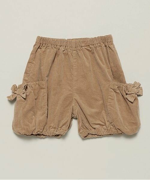 sense of wonder / センス オブ ワンダー ショート・ハーフ・半端丈パンツ | サイドリボンバルーンパンツ（キャメル）