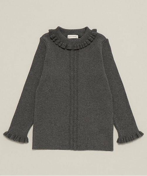 sense of wonder / センス オブ ワンダー ニット・セーター | フリル衿リブセーター（チャコール）
