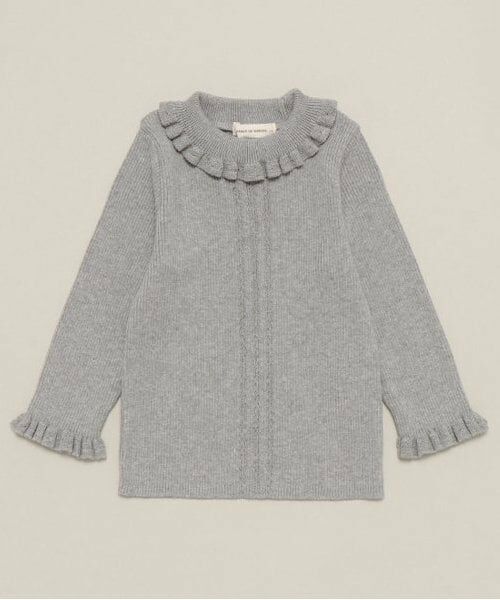 sense of wonder / センス オブ ワンダー ニット・セーター | フリル衿リブセーター（グレー）