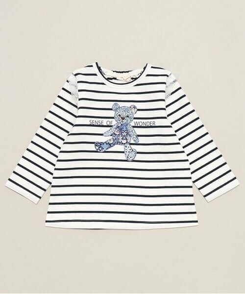 sense of wonder / センス オブ ワンダー Tシャツ | リバティくまボーダープルオーバー（紺）