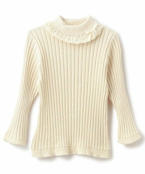sense of wonder / センス オブ ワンダー ニット・セーター | 【オーガニック】フリル衿リブセーター（ECRU(キナリ)）