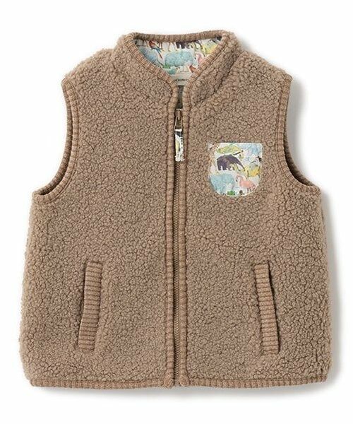 sense of wonder / センス オブ ワンダー カーディガン・ボレロ | リバティファブリックポケットボアベスト（モカ茶）