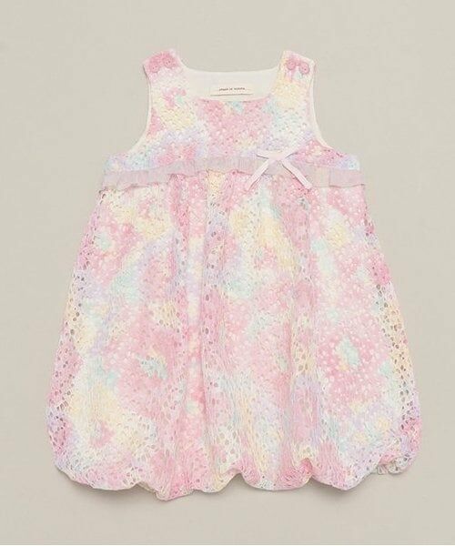 sense of wonder / センス オブ ワンダー ミニ丈・ひざ丈ワンピース | フラワーレースジャンパースカート（ピンク）