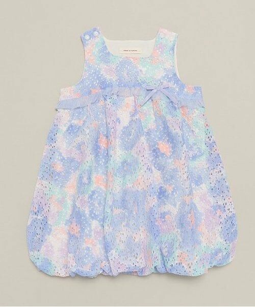 sense of wonder / センス オブ ワンダー ミニ丈・ひざ丈ワンピース | フラワーレースジャンパースカート（ブルー）