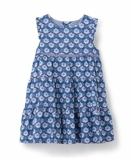 sense of wonder / センス オブ ワンダー ミニ丈・ひざ丈ワンピース | CHEVRONジャンパースカート（ブルー）