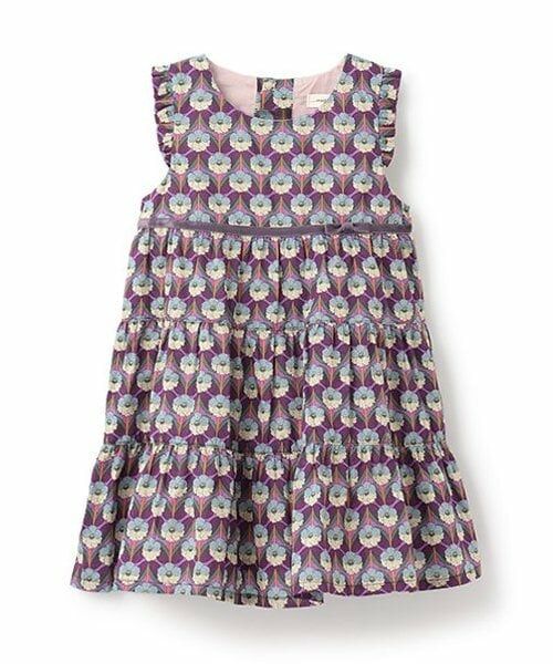 sense of wonder / センス オブ ワンダー ミニ丈・ひざ丈ワンピース | CHEVRONジャンパースカート（パープル）