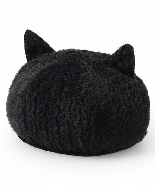 sense of wonder / センス オブ ワンダー ハンチング・キャスケット・ベレー帽 | ネコ耳ベレー帽（黒）