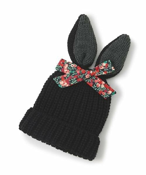 sense of wonder / センス オブ ワンダー ニットキャップ | ウサ耳ニット帽子（黒）