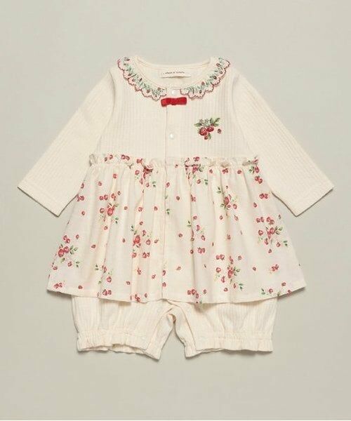 sense of wonder / センス オブ ワンダー ロンパース | 野イチゴ長袖ロンパース（ECRU(キナリ)）
