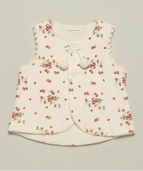 sense of wonder / センス オブ ワンダー ベビー・キッズウエア | 【オーガニック】野イチゴベスト（ECRU(キナリ)）