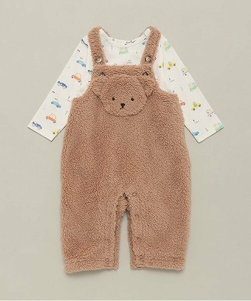 sense of wonder / センス オブ ワンダー ベビー・キッズウエア | Animal Driveサロペットスーツ（ECRU(キナリ)）