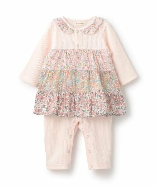 sense of wonder / センス オブ ワンダー ロンパース | リバティファブリックティアードカバーオール（ピンク）