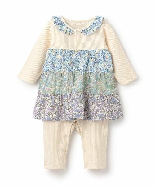 sense of wonder / センス オブ ワンダー ロンパース | リバティファブリックティアードカバーオール（ブルー）