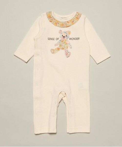 sense of wonder / センス オブ ワンダー ロンパース | リバティうさくまカバーオール（ECRU(キナリ)）