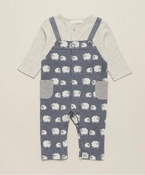 sense of wonder / センス オブ ワンダー ロンパース | 【オーガニック】ジャカードカバーオール（紺）