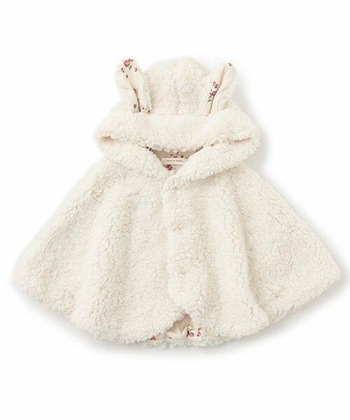 sense of wonder / センス オブ ワンダー ベビー・キッズウエア | モコモコフードつきマント（ECRU(キナリ)）