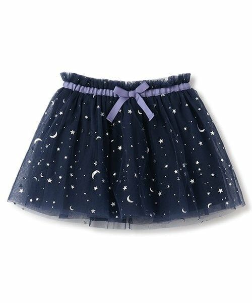 sense of wonder / センス オブ ワンダー ミニ・ひざ丈スカート | スターチュールスカート（紺）