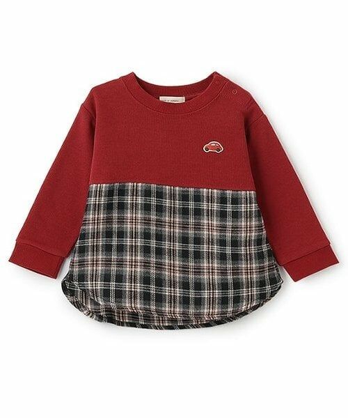 sense of wonder / センス オブ ワンダー スウェット | チェック切替トレーナー（赤）