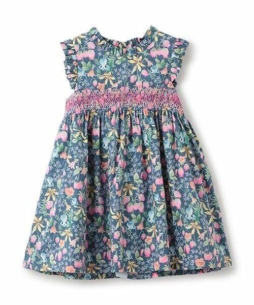 sense of wonder / センス オブ ワンダー ミニ丈・ひざ丈ワンピース | Hakubaスモッキングジャンパースカ-ト（紺）