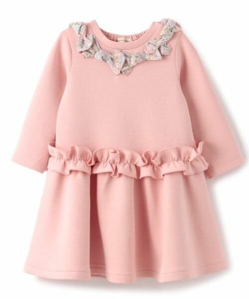 sense of wonder / センス オブ ワンダー ミニ丈・ひざ丈ワンピース | リバティファブリックリボンワンピース（ピンク）