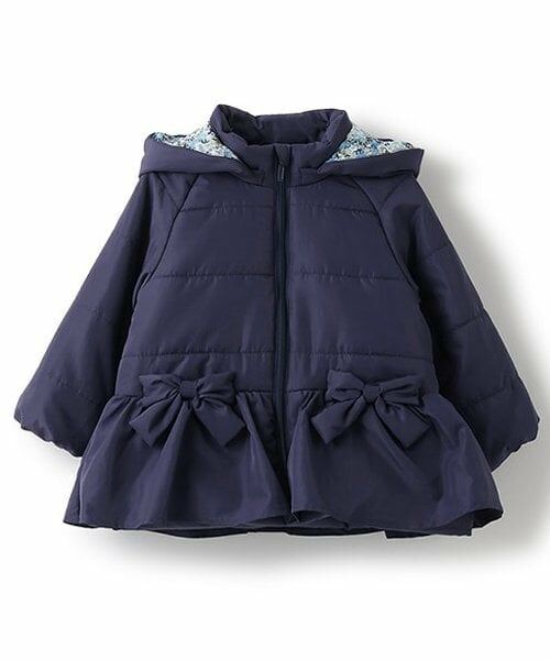 sense of wonder / センス オブ ワンダー ブルゾン | 蓄熱リバティファブリックリボンコート（紺）