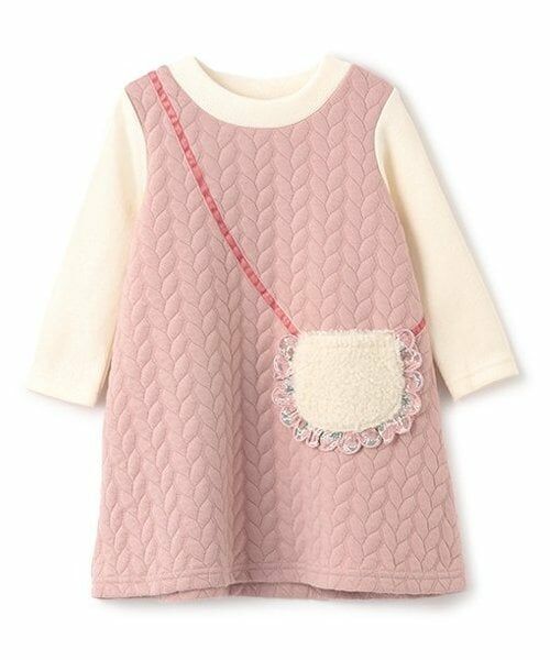 sense of wonder / センス オブ ワンダー ミニ丈・ひざ丈ワンピース | リバティファブリックフリルケーブルワンピース（ピンク）