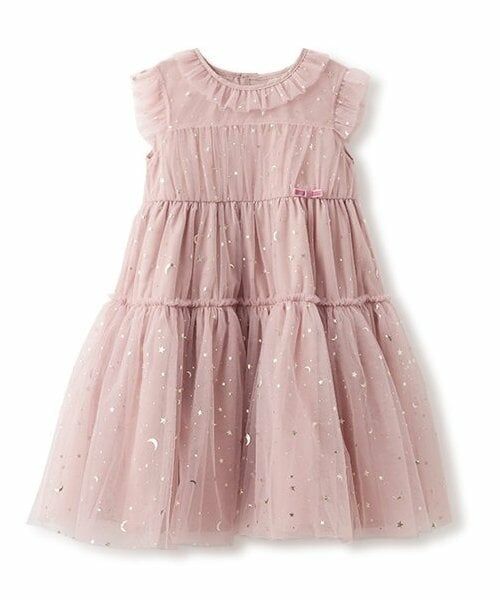 sense of wonder / センス オブ ワンダー ミニ丈・ひざ丈ワンピース | スターチュールティアードワンピース（ピンク）