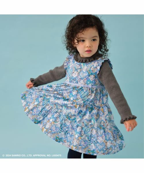 sense of wonder / センス オブ ワンダー ミニ丈・ひざ丈ワンピース | 【ハローキティ】パッチワークハーツワンピース（ブルー）