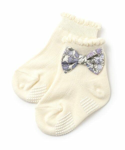sense of wonder / センス オブ ワンダー ソックス | リバティファブリックリボンクルーソックス（ECRU(キナリ)）