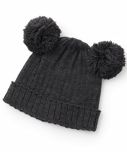sense of wonder / センス オブ ワンダー ニットキャップ | サイドボンボンニット帽（チャコール）