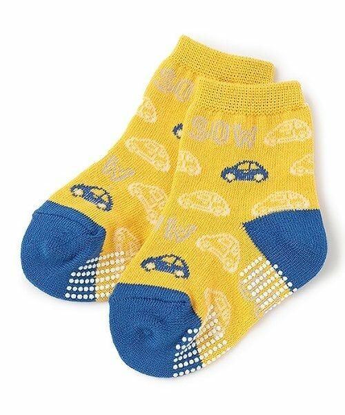 sense of wonder / センス オブ ワンダー ソックス | バイカラークルマ柄クルーソックス（カラシ）